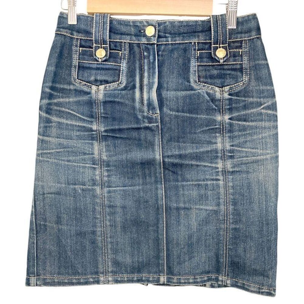 Good Louis Vuitton Used Processing Denim Tight Sk… - image 1